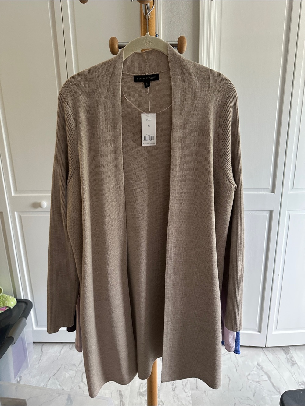 Banana Republic Light Taupe Open-Front Women's Cardigan Sweater Medium New